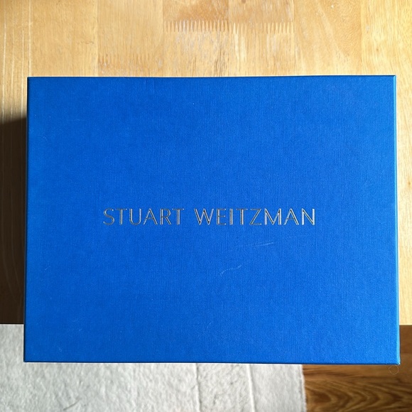 Stuart Weitzman Nudistsong Sandals / Heels in Pewter Glass 100mm - Sz 8 - Picture 3 of 7